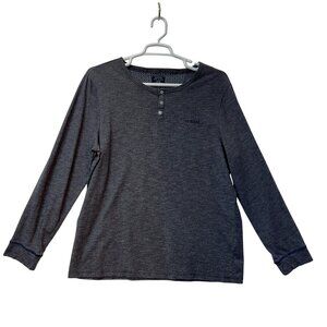 Ted Baker London Gray Long Sleeve Henley Shirt Mens Size XL